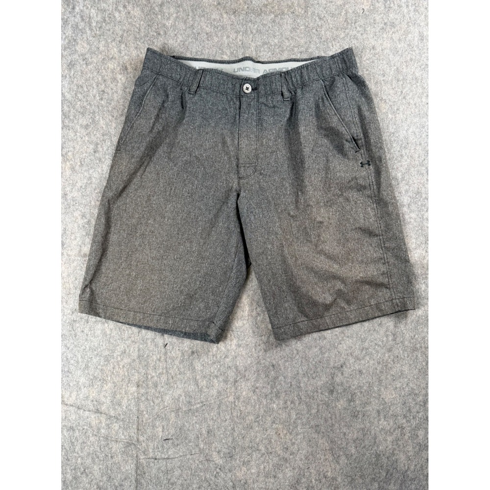 Under Armour Golf Shorts Mens 36 Gray Polyester Performance HeatGear Flat Front